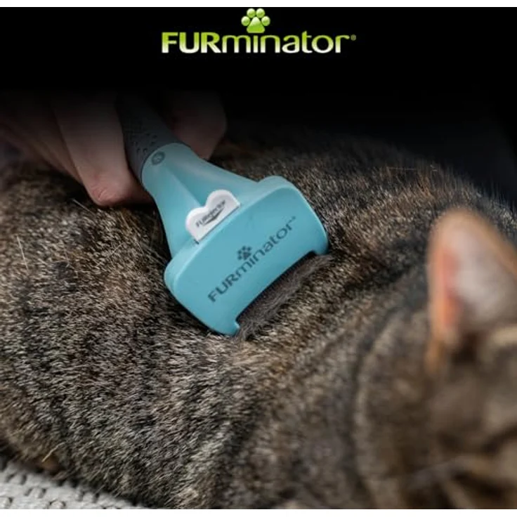 FURminator Fellbürste für kurzhaarige kleine Katzen, deShedding Pflege Werkzeug, Kantenlänge 4,5 cm – Bild 5