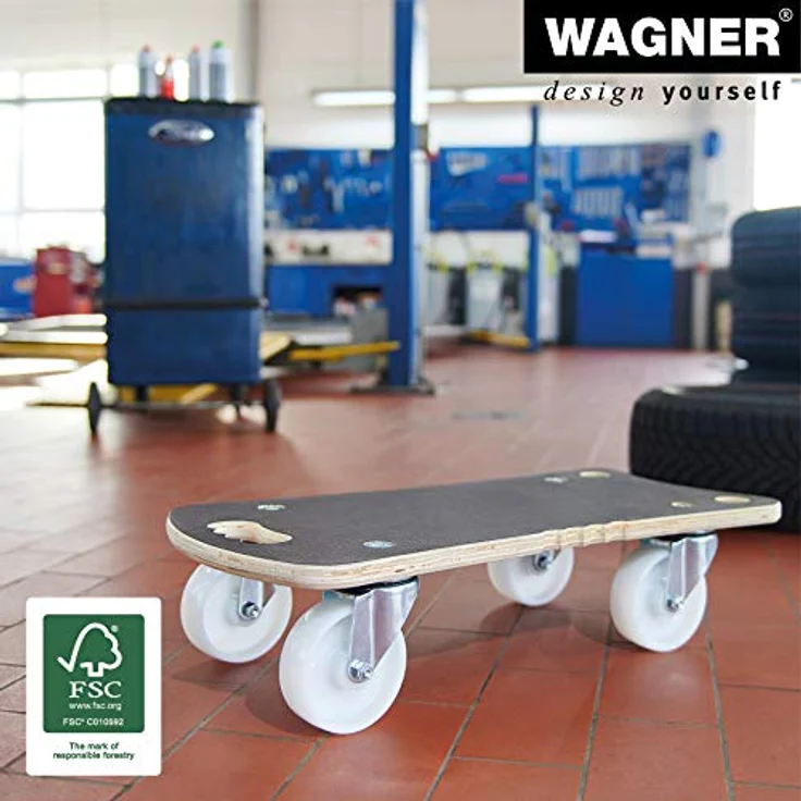 Wagner Transporthilfe MM 1311 I 57,5 x 29 x 13,5 cm - Tragkraft 400 kg - für schwer beladene Geräte & Möbel I Ergo-Griffmulden I rutschfeste Oberfläche I FSC®-Zertifiziert - 20131101 – Bild 5