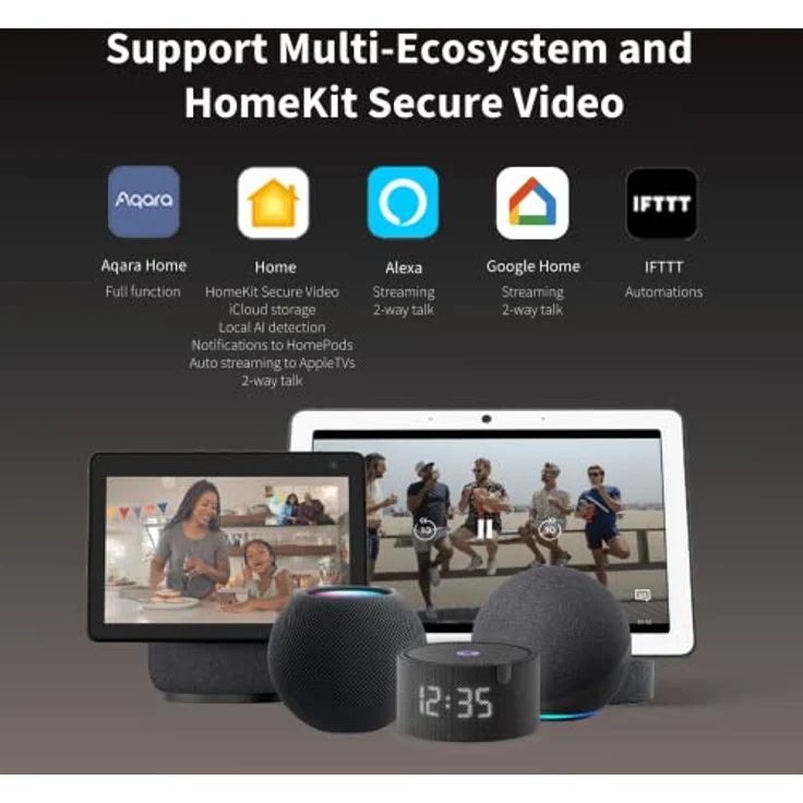 Aqara Smarte Video-Türklingel G4 (inkl. Klingel), 1080p FHD HomeKit Secure -Kamera, Lokale Gesichtserkennung und Automatisierungen, Unterstützt Apple Home, Alexa, Google, Grau – Bild 5