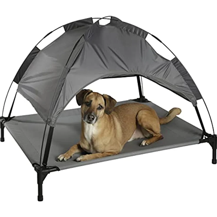 Kerbl Pet Hundeliege Vacation Top, Wetterbeständige Gartenliege für Hunde mit Sonnenschutzdach, Schmutzabweisend, Wasserabweisend, Für große Hunde geeignet – Bild 3