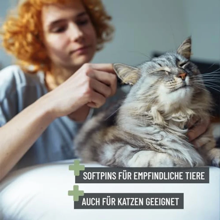 ReaVET Zupfbürste 2in1 - Hundebürste, Katzenbürste mit Langhaar - Fellbürste für Hunde, Katzen I Bürste für die tägliche Fellpflege I Doppelseitige Haustierbürste mit sanften Borsten & Zinken – Bild 5