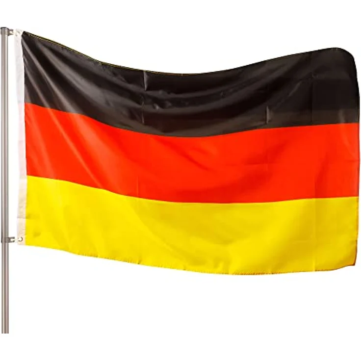 PHENO FLAGS Premium Deutschland Flagge 90x150 cm - Extrem Wetterfeste Fahne mit Metall-Ösen und spezieller Versiegelungstechnik - Doppelt gesäumt mit brillanten und lebendigen Farben - Preisvergleich – Bild 1