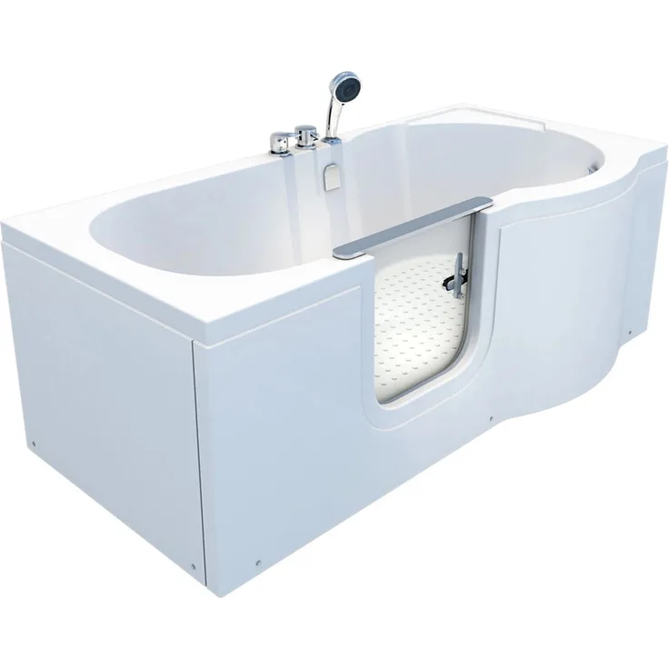 AcquaVapore Seniorenwanne mit Tür S12-EH-L, Badewanne 170x85cm mit Sicherheitszugang für ältere Menschen
