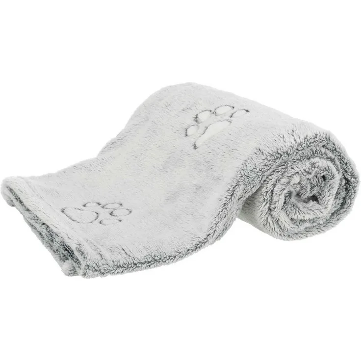 TRIXIE Tierdecke Hundedecke Nando, weiche Liegedecke, hygienisch und pflegeleicht, hellgrau/silbergrau, 100 x 70 cm