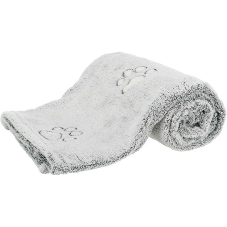 TRIXIE Tierdecke Hundedecke Nando, weiche Liegedecke, hygienisch und pflegeleicht, hellgrau/silbergrau, 100 x 70 cm