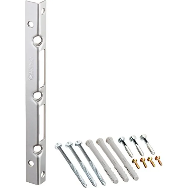 ABUS Sicherheits-Winkelschließblech für Haustüren SSB400 - für linke und rechte Türen - 300 x 20 x 25 - Silber - 05538