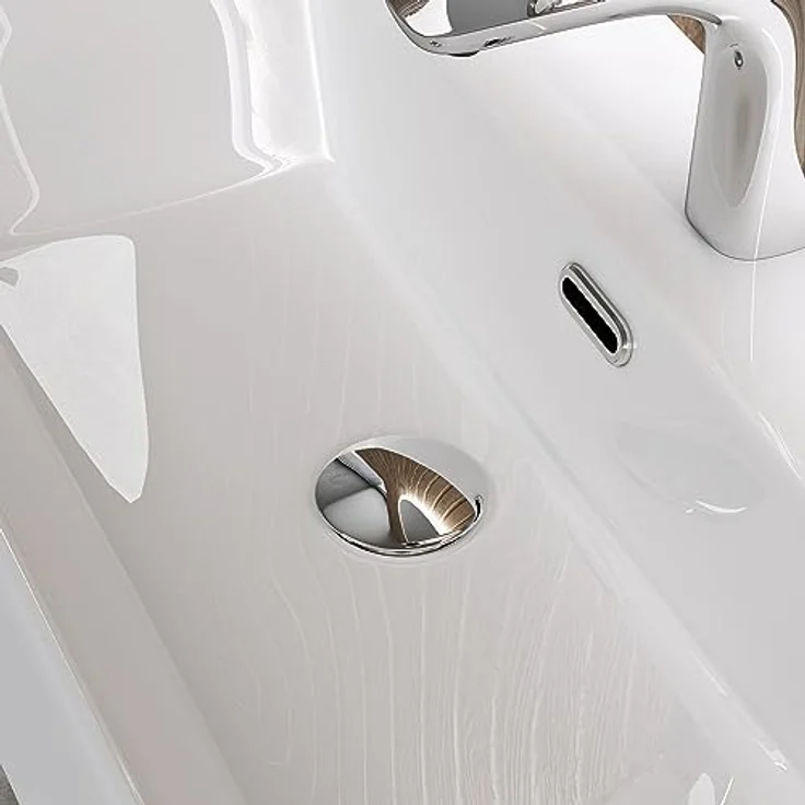 doporro Aufsatzwaschbecken Hängewaschbecken Keramik Waschbecken Handwaschbecken Eckig Waschtisch Waschplatz in weiß glänzend Bad 41x36x13 cm Brüssel201 – Bild 4