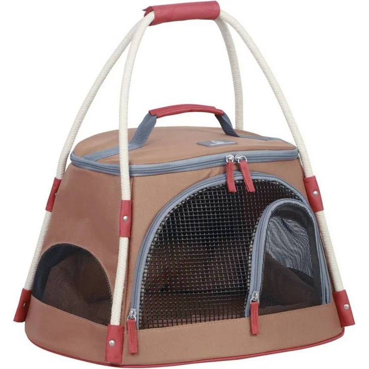 Nobby Tiertransporttasche Tasche Enoshima Cat, gepolstert, formstabil, gute Durchlüftung, Maße 46 x 40 x 29 cm, hellbraun