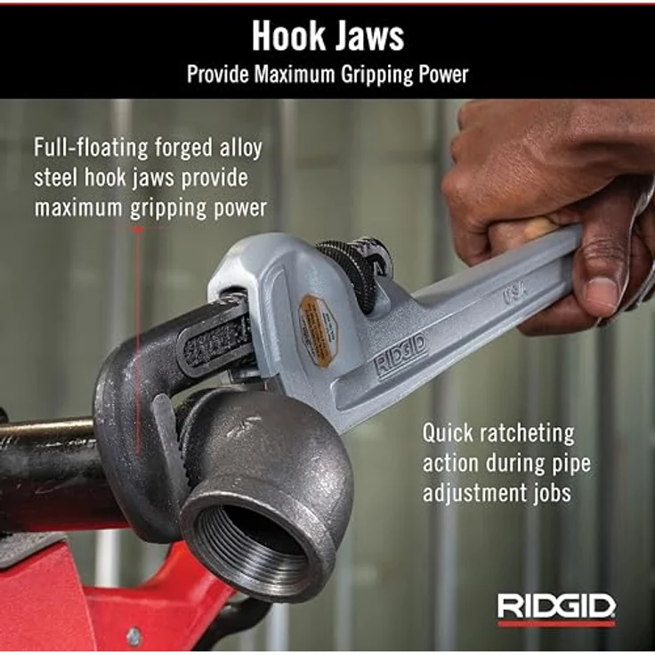 RIDGID 31090 Modell 810 gerade Aluminium-Rohrzange, 10'' Sanitär-Schraubenschlüssel – Bild 6
