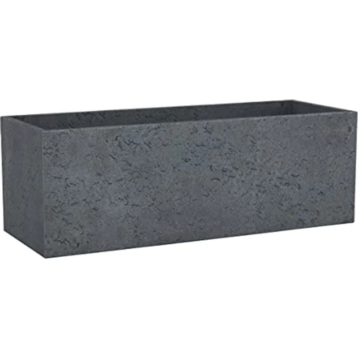 Scheurich C-Cube Long, Pflanzgefäß aus Kunststoff, Stony Black, 80 cm lang, 29 cm breit, 27 cm hoch, 38 l Vol. – Bild 1