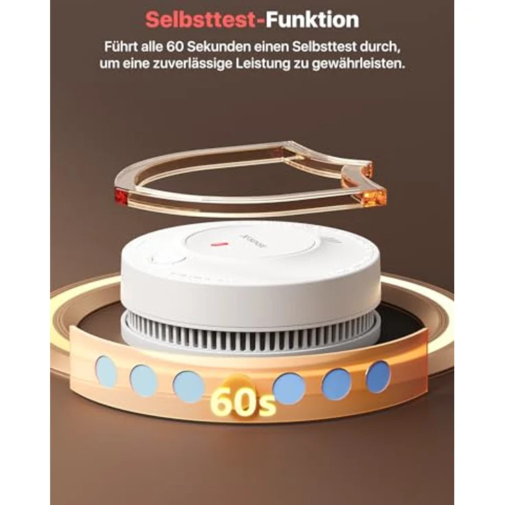 X-SENSE SD2J0AX Rauchmelder, mit 10-Jahres-Batterie und Batteriewarnung, fotoelektrischer Sensor – Bild 6