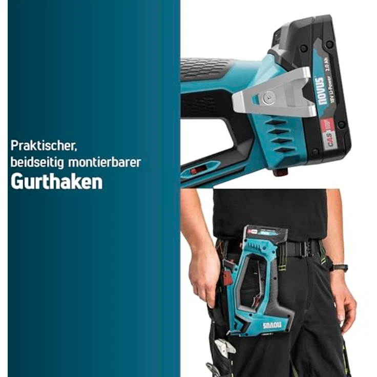 Novus Tools J-550 Akkutacker, kabellos, für Klammern Typ 37/53, Klammernlänge 6-14mm, inkl. Akku, mit Serienschussfunktion – Bild 10