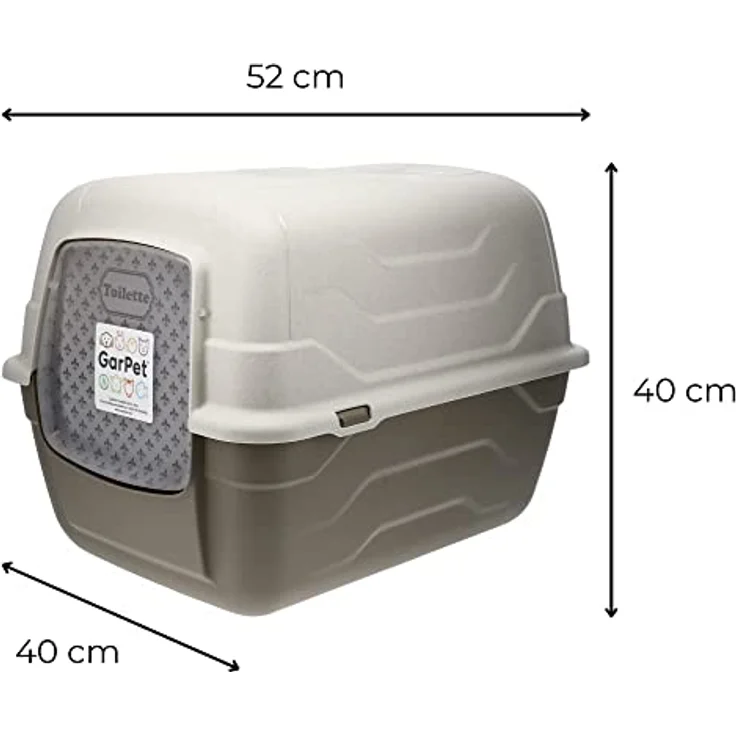 GarPet Katzenklo mit Deckel Schaufel Aktivkohlefilter - Haube kippbar - große XXL Katzentoilette Katzen WC Hauben Toilette Klo Outdoor – Bild 4