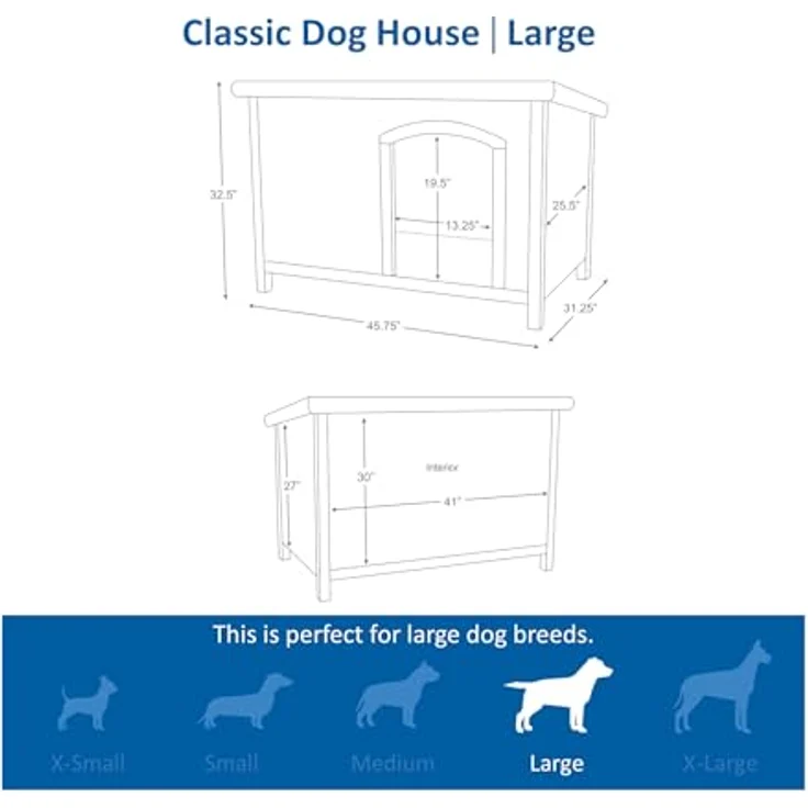Trixie natura Hundehütte Classic mit Flachdach braun L: 116 × 82 × 79 cm – Bild 3