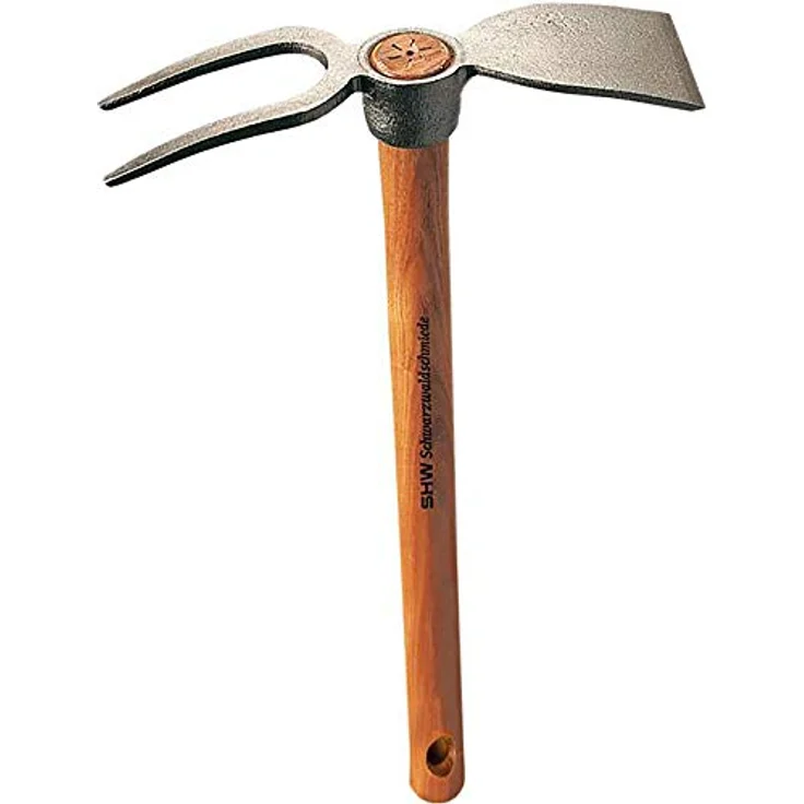 SHW Schmiedetechnik Rex-Häckchen mit Breitblatt, 2 Zinken, mit Stiel 40 cm – Bild 3