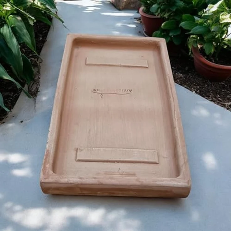Teramico Terrakotta Untersetzer, rechteckig 50cm, frostfest und handgefertigt aus Italien – Bild 4