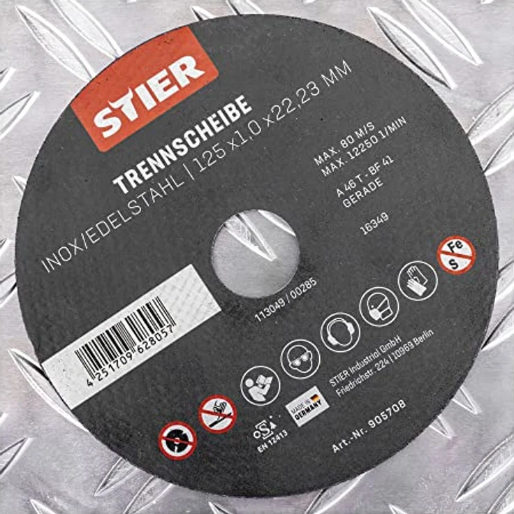 STIER Trennscheibe 125 x 1,0 x 22,23 gerade Inox/Edelstahl - Preisvergleich – Bild 5