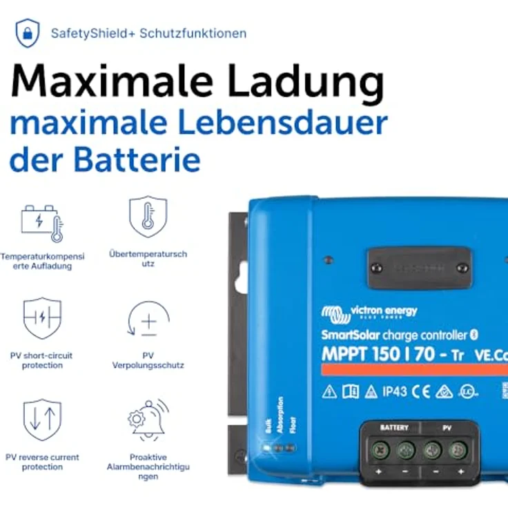 Victron Energy Solarladeregler Victron SmartSolar MPPT 150/70-Tr 12V/24V/36V/48V 70A, blau – Bild 8