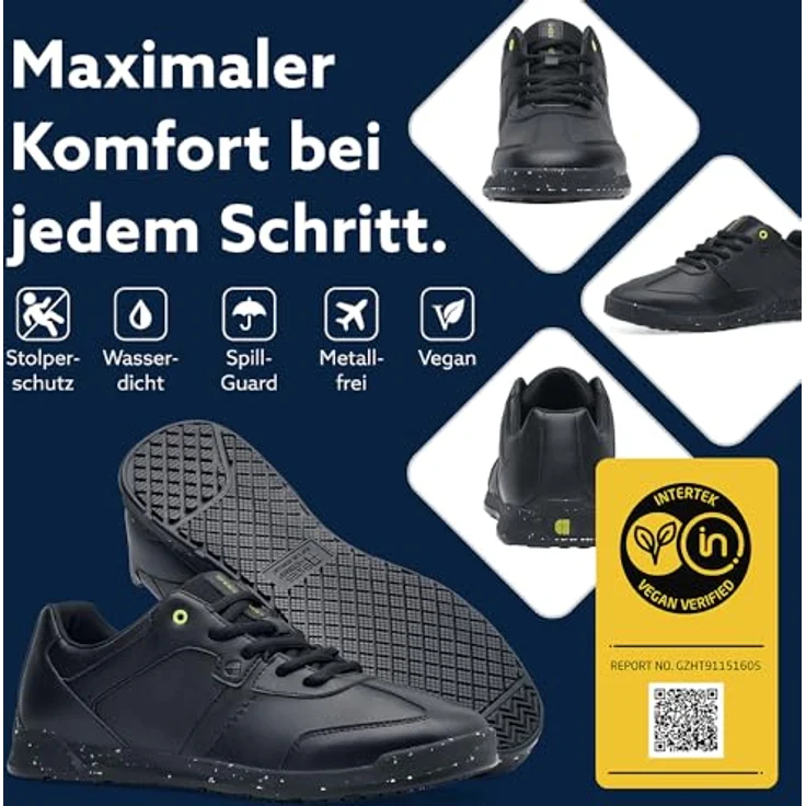 Shoes For Crews LIBERTY II ECO Damenschuh, extrem rutschhemmend, federleicht, schwarz – Bild 6