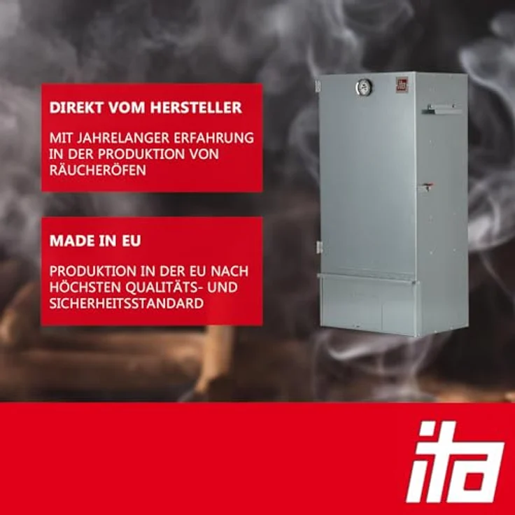 ITA Räucherofen 7005, Premium Räucherschrank aus Edelstahl, 3 Etagen für bis zu 7 kg Fleisch, Made in EU – Bild 2