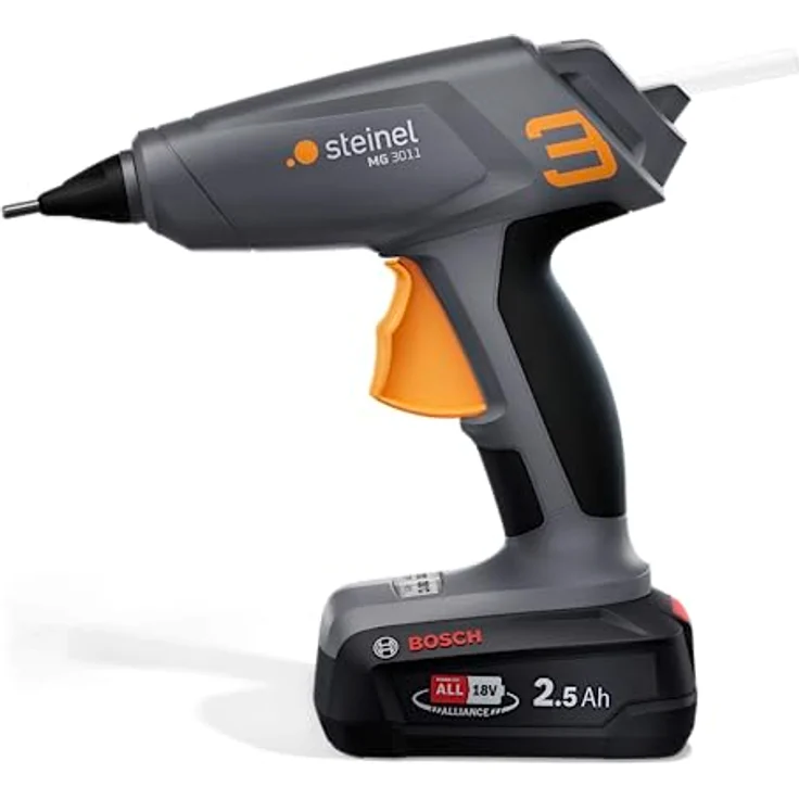 Steinel Akku Klebepistole MobileGlue 3011, kabellose ø11mm Heißklebepistole, 2 Temperaturstufen, kompatibel mit Bosch PFA Akku – Bild 2