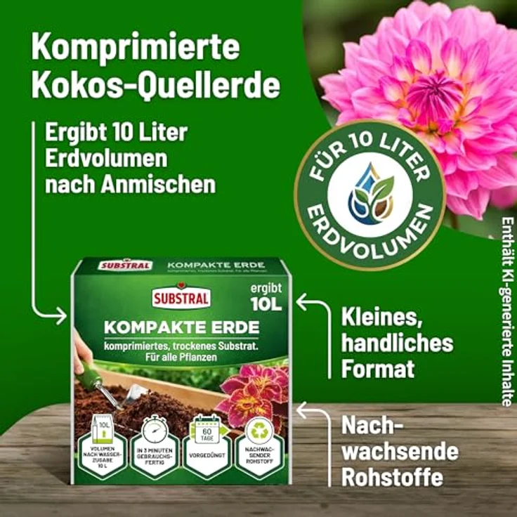 SUBSTRAL Kompakte Blumenerde, 10 Liter – Bild 3