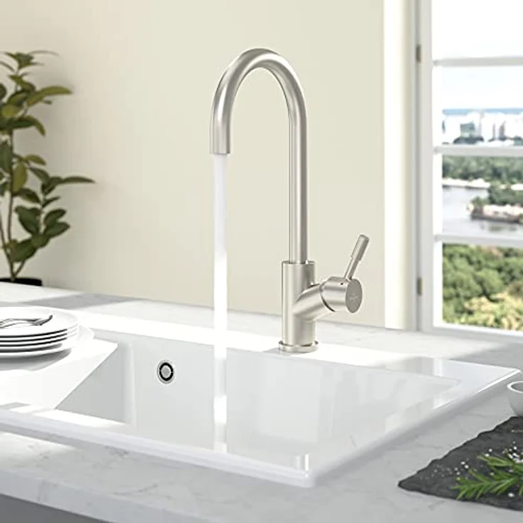 Villeroy & Boch Küchenarmatur Umbrella, Hochdruck Einhebelmischer mit schwenkbarem Auslauf, Edelstahl massiv – Bild 2