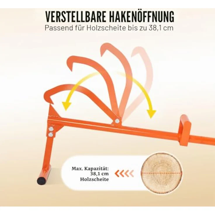 VEVOR Fällheber 1219 mm, 4-in-1 Hochleistungs-Stammheber aus Stahl mit verstellbarem Wendehaken und ergonomischem Griff – Bild 3