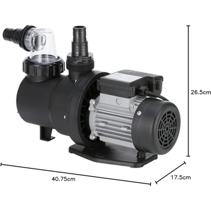Gre Filterpumpe 2024, Metall, 17.5x26.5x40.75 cm, Schwarz, für Pools und Wasserspaß – Bild 7