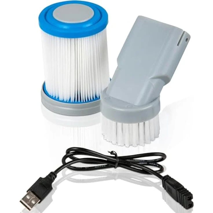 GRE Akku Poolsauger CSPAN, VAC Plus - Bodensauger mit Filterkartusche, grau/blau – Bild 10