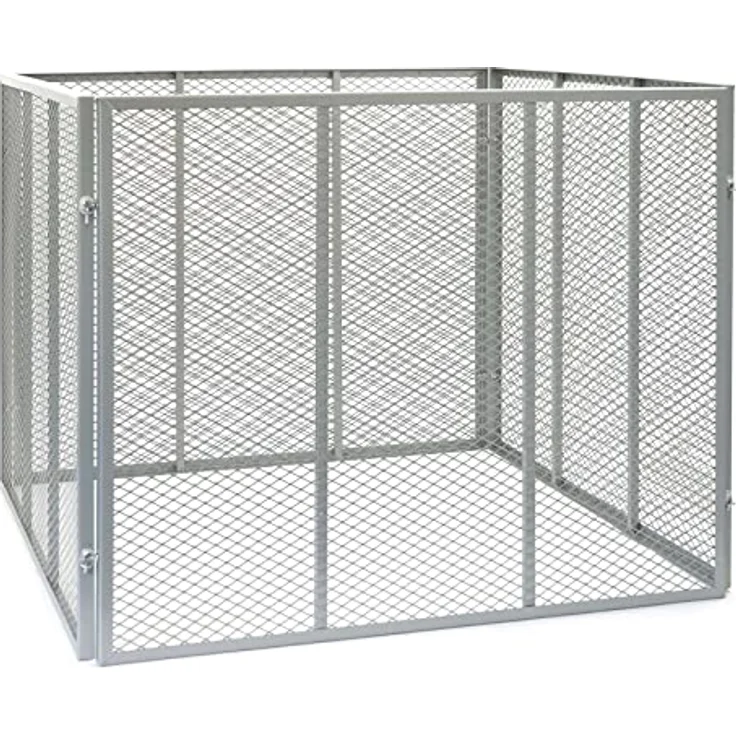 Wiltec Komposter 100 x 100 x 80 cm, Gartenkomposter aus Metallgitter, 800 Liter Volumen, witterungsbeständig, in Schwarz – Bild 1