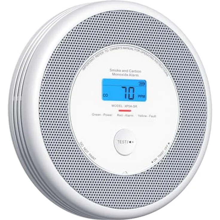 X-Sense Kombinierter Rauch- und Kohlenmonoxidmelder mit Sprachausgabe-Alarm, austauschbarer Batterie, XP0A-SR, 1er-Pack – Bild 1