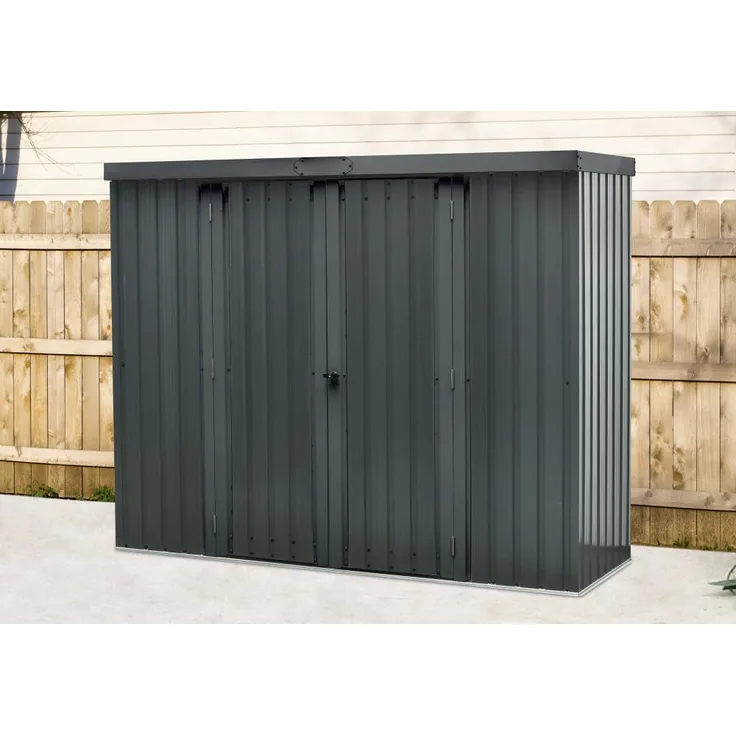 Elmar Jung Gartenschrank Gr. II inkl. integrierte Doppelhaken, Ablagefächer 226 x 81 x 181 cm anthrazit