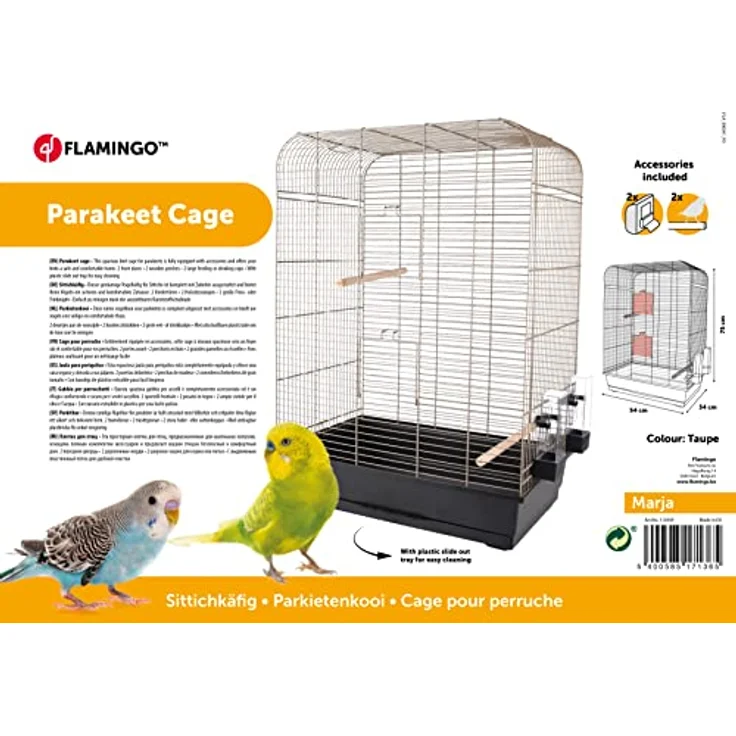 Flamingo F Käfig für Wellensittiche, Metall, 54 x 34 x 75 cm – Bild 3