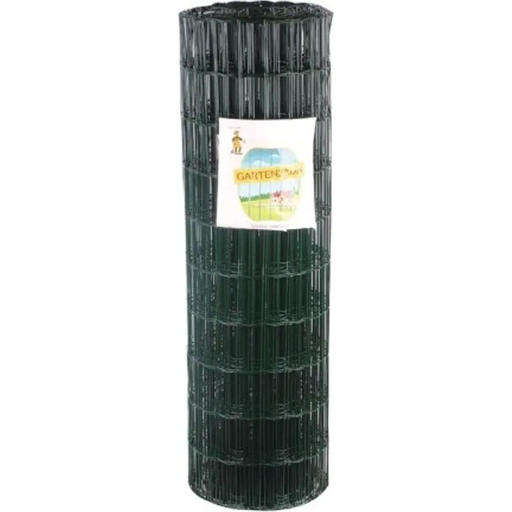 Grüner Jan Gartenzaun 25x1m Maschendraht Gitterzaun mit PVC-Ummantelung, Drahtstärke 2,1 mm, Maschengröße 50x100 mm