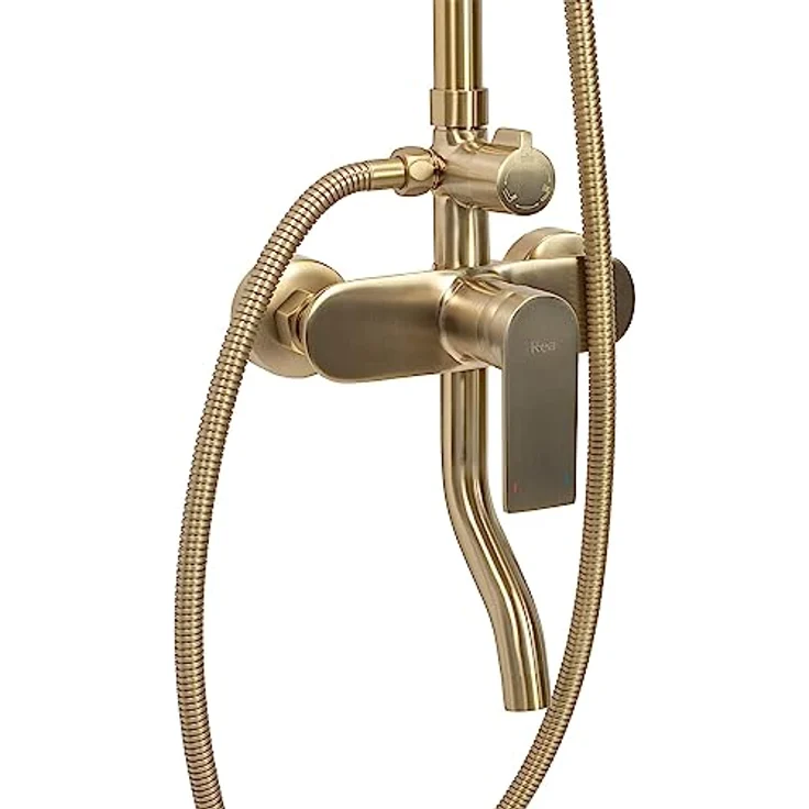 wohnwerk.idee VERSO Duscharmatur Duschsystem Regendusche in Gold Matt Schwarz, hochwertig und korrosionsbeständig – Bild 6