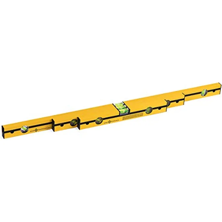 HARDY WORKING TOOLS Wasserwaagen Set, Horizontal-, Vertikal-, Winkel- Libelle, 3-Teiliges Sortiment, Länge 40cm, Länge 60cm, Länge 100cm Serie 42, gelb, A0730-420000
