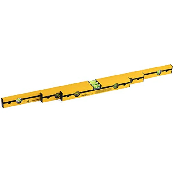 HARDY WORKING TOOLS Wasserwaagen Set, Horizontal-, Vertikal-, Winkel- Libelle, 3-Teiliges Sortiment, Länge 40cm, Länge 60cm, Länge 100cm Serie 42, gelb, A0730-420000 – Bild 1