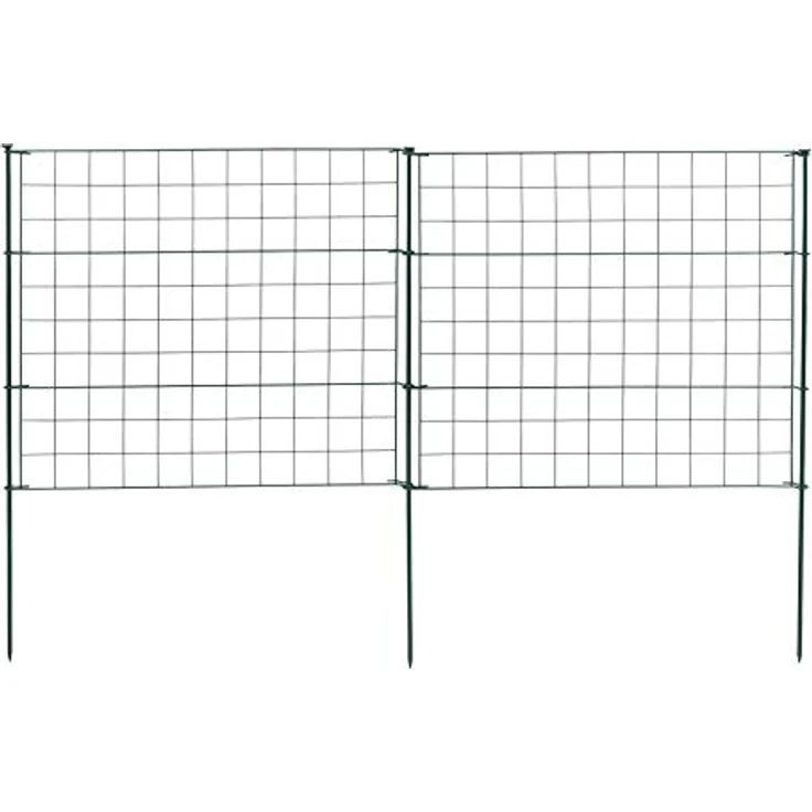 ESTEXO Teichzaun Set 11tlg, Gerade 5 Elemente, pulverbeschichteter Metallzaun in grün RAL 6005, Drahtstärke 4/2,5 mm, Maschenweite 6x6 cm – Bild 6