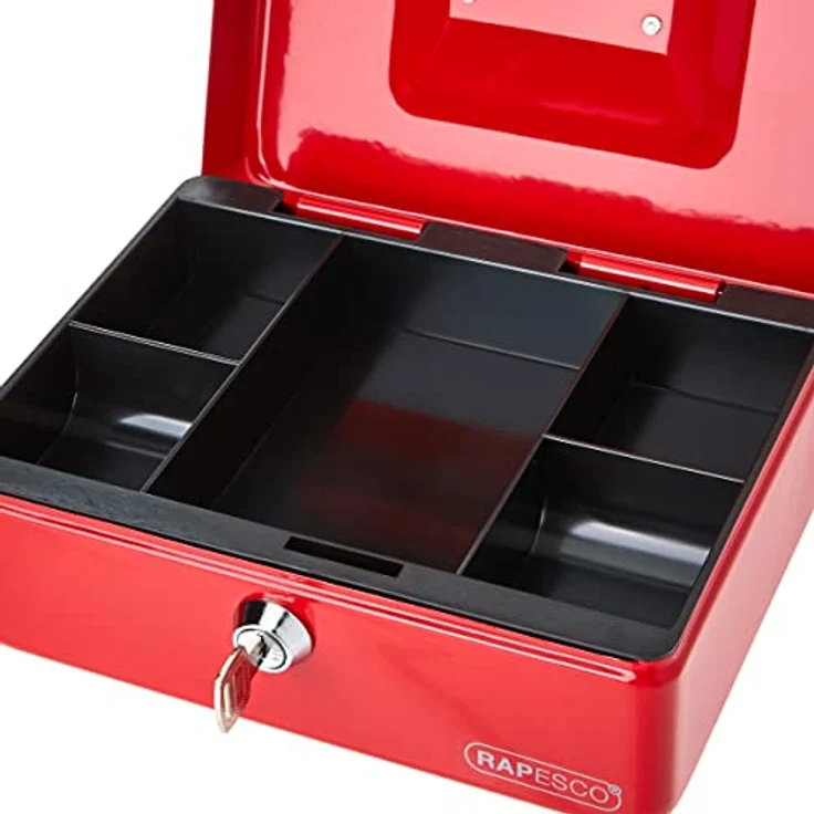 Rapesco SB0008R1 Geldkassette, 20cm, Rot – Bild 2