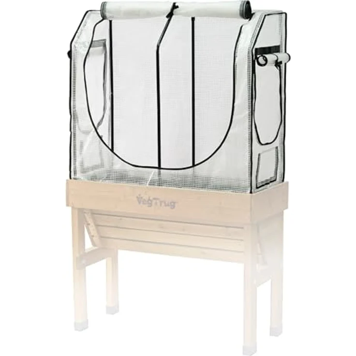 VegTrug® Gewächshausaufsatz Wall Hugger, Hochbeet Abdeckung mit Micro-Net-Funktion und PE-Folie, 99,5x41,5x90 cm, stabiler Stahlrahmen, idealer Pflanzenschutz für alle Jahreszeiten – Bild 2