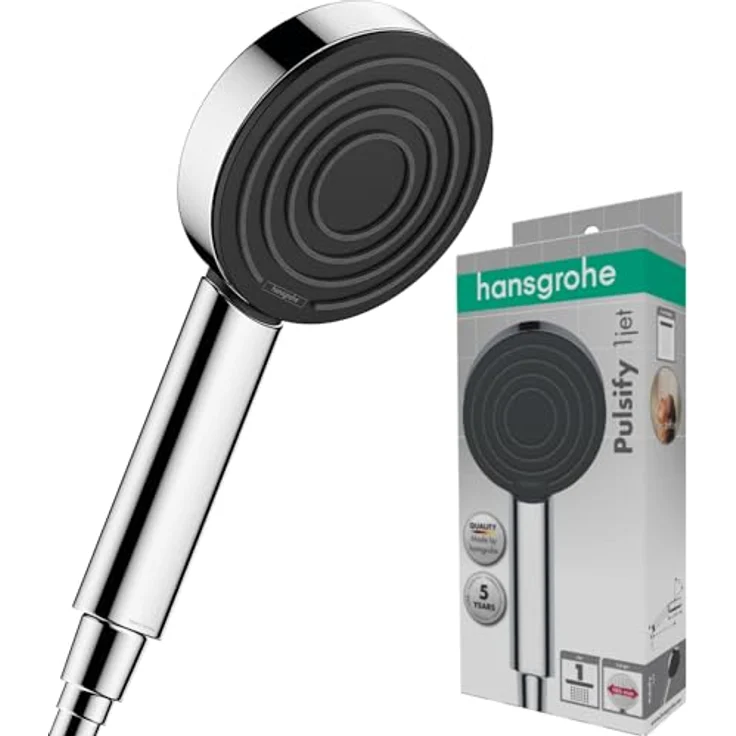 hansgrohe Handbrause Pulsify S, 10,5cm, 1 Strahlart, Graphitgrau, PowderRain Strahlart – Bild 2