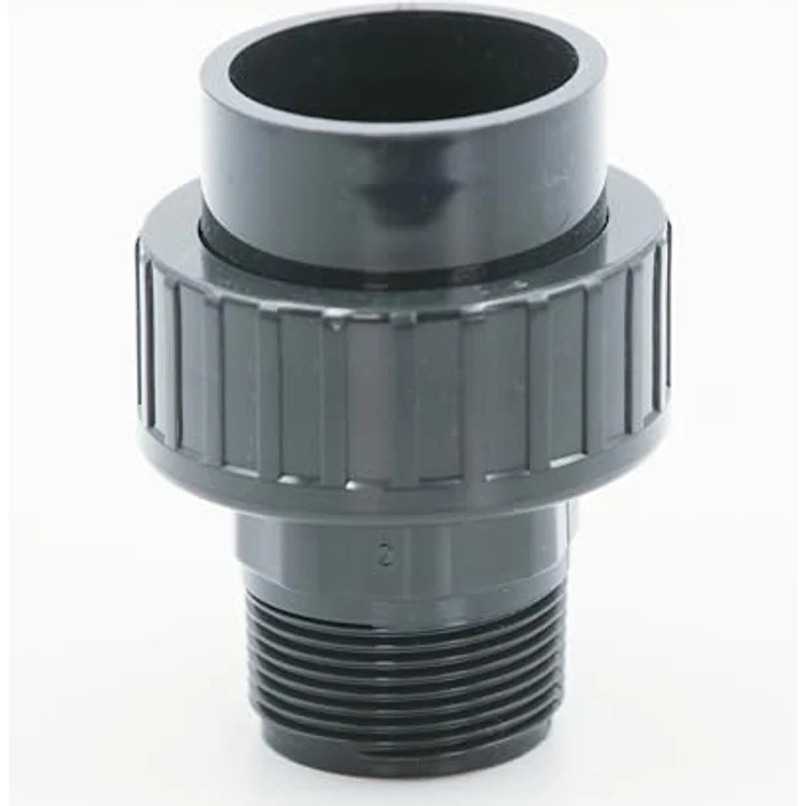 HAF PVC Fittings Verschraubung O-Ring 63mm x 2" | Klebemuffe x Außengewinde | Grauer PVC Adapter, PN16 für Poolverrohrung – Bild 2