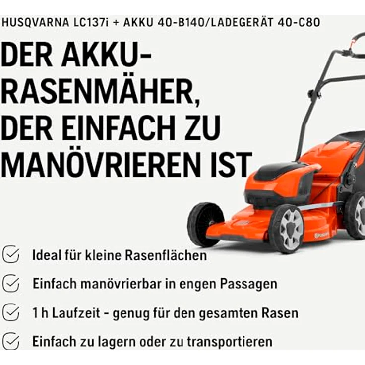 Husqvarna Rasenmäher LC 137i Set Akku-Rasenmäher mit Akku BLi20 und Ladegerät C80 – Bild 3