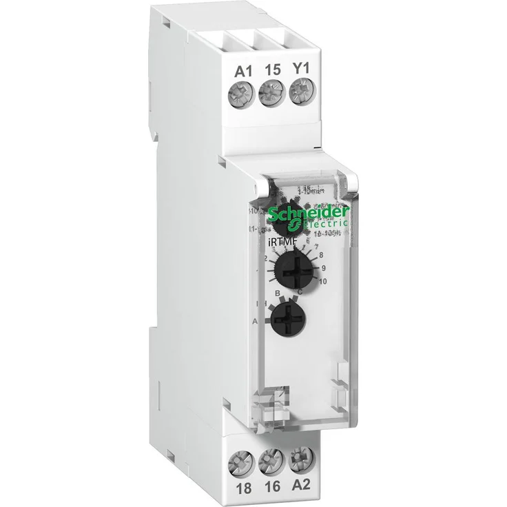 Schneider Electric A9E16070 Hutschienen-Zeitschaltuhr analog, 240V, Multifunktionsrelais iRTMF 1 W 12-240VACDC