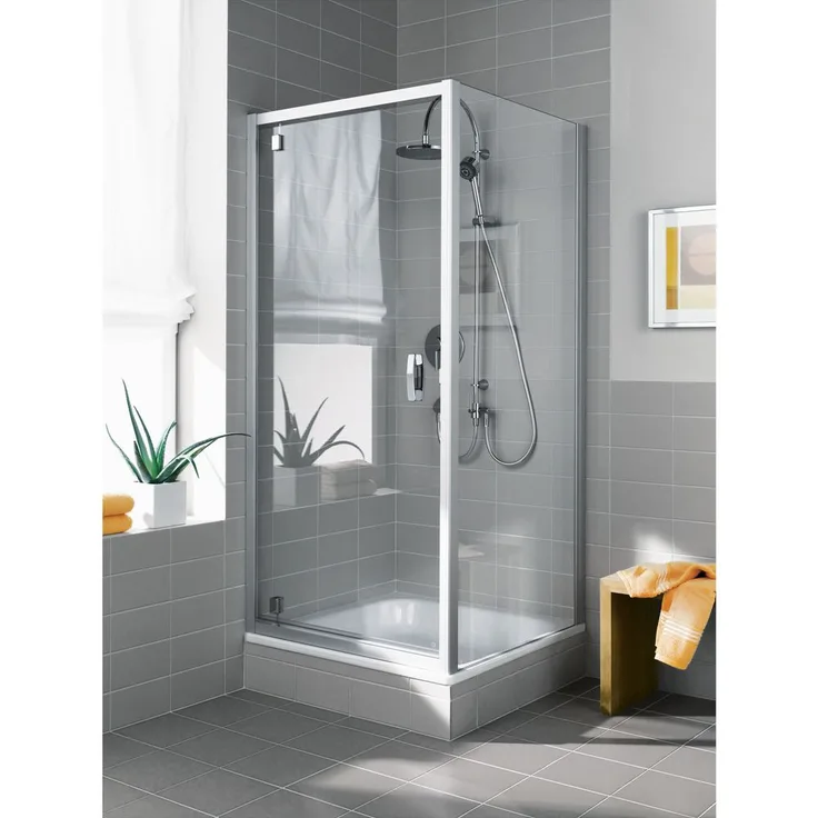 Kermi Seitenwand Ibiza 2000 TWO, teilgerahmt, 750x2000 mm, ESG klar, made in Germany, für Dusche und Badewanne