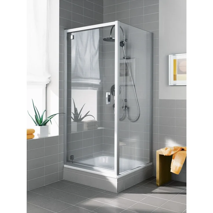Kermi Seitenwand Ibiza 2000 TWO, teilgerahmt, 750x2000 mm, ESG klar, made in Germany, für Dusche und Badewanne