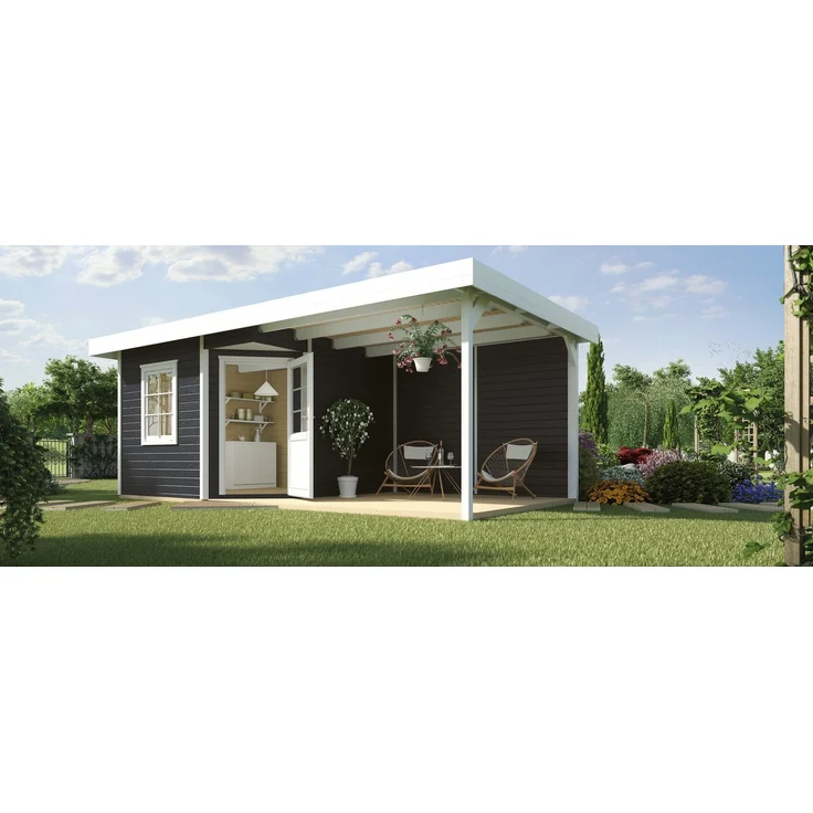 weka Gartenhaus Designhaus 213B Gr.1, BxT: 586x278 cm, (Set)