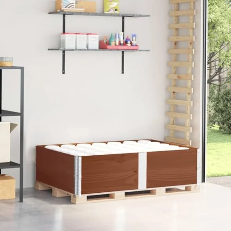 vidaXL Hochbeet Paletten-Aufsatzrahmen 150x100 Braun Massivholz Kiefer (2 Stk) – Bild 2