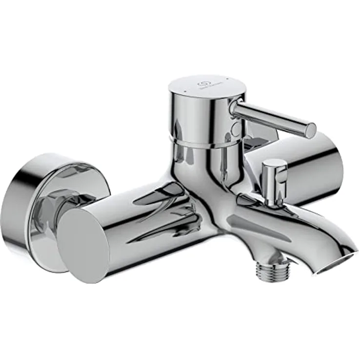 Ideal Standard Badearmatur Ceraline AP, Wand-Duscharmatur mit verchromter Oberfläche und manuellem Temperaturregler